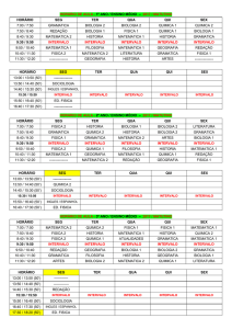 HORÁRIO DE AULA 1º ao 3º E.M.