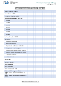 Checklist para Mapeamento de Provas http://www.legislacaodosus