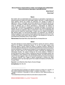 Estrutura Produtiva e Comércio Exterior no Brasil: uma Investigação