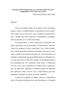 Construções morfológicas e construções lexicais