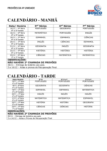 calendário - manhã calendário - tarde