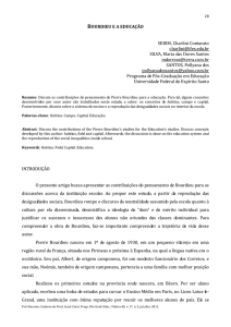 BOURDIEU E A EDUCAÇÃO SEBIM, Charlini Contarato charlini