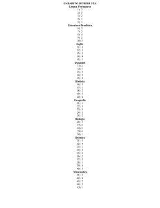 GABARITO SICREDI UPA Língua Portuguesa 1) 3 2) 5 3) 2 4) 1 5) 1