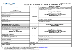 calendário de provas 2007