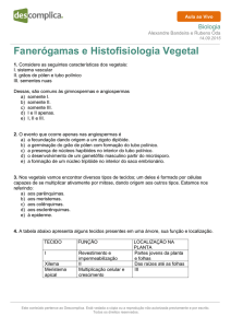 Fanerógamas e Histofisiologia Vegetal