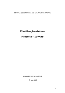Planificação-síntese Filosofia - 10ºAno