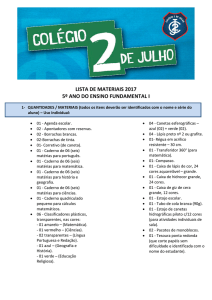 lista 2017 - 5º ano - Colégio 2 de Julho