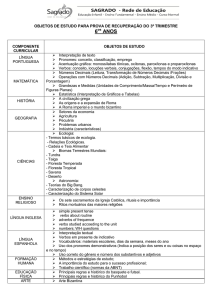 Objetos de Estudo para Recuperação – 3º Trimestre