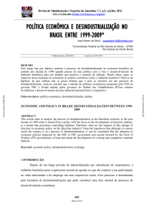 política econômica e desindustrialização no brasil entre 1999-2009