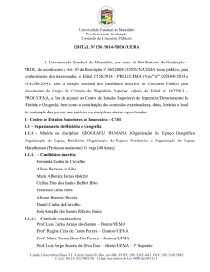EDITAL Nº 156 /2014-PROG/UEMA A Universidade Estadual do