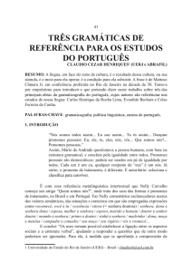 três gramáticas de referência para os estudos do português