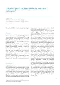 Dislexia e perturba&ccedil;&otilde;es associadas: Mem&oacute;ria e Aten&ccedil;&atilde;o*