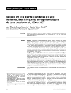 Dengue em três distritos sanitários de Belo Horizonte, Brasil