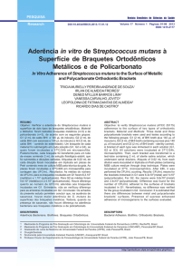 Aderência in vitro de Streptococcus mutans à Superfície de