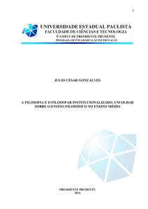 JULIO CÉSAR GONÇALVES A FILOSOFIA E O FILOSOFAR