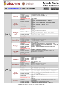 Agenda Diária 7º A 7º B