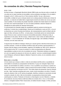 As conex&otilde;es do zika | Revista Pesquisa Fapesp