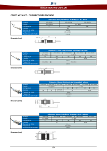 Diâmetro 8mm/Distância de Detecção 0 a 2mm Diâmetro 18mm