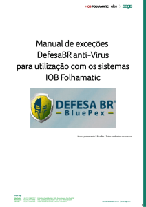 Manual de exceções DefesaBR anti-Virus para utilização com os