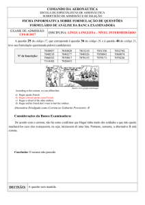 COMANDO DA AERONÁUTICA FICHA INFORMATIVA SOBRE