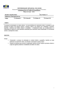 O processo de urbanização e as redes urbanas . As novas