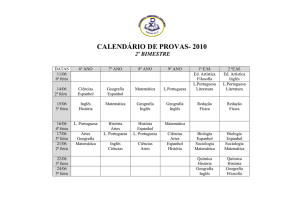 Calendário de Provas do 6º ano a 2ª s. - E.M. - 2ºbim-2010