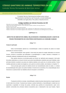 Insensibiliza&ccedil;&atilde;o e abate de peixes