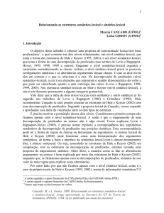 Relacionando as estruturas semântico-lexical e sintático