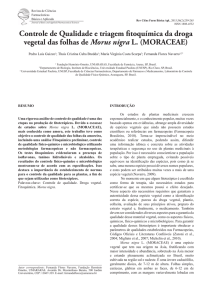 Controle de Qualidade e triagem fitoquímica da droga vegetal das