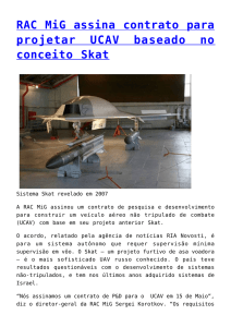 RAC MiG assina contrato para projetar UCAV baseado no conceito