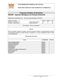 BIO300 - Catálogo de Graduação