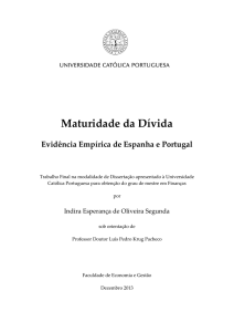 Maturidade da Dívida - Universidade Católica Portuguesa