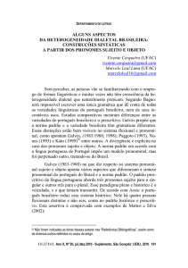 CONSTRUÇÕES SINTÁTICAS A PARTIR DOS PRONOMES
