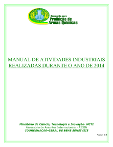 manual de atividades industriais realizadas durante o ano