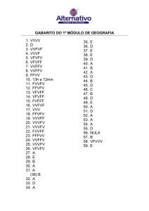 GABARITO DO 1º MÓDULO DE GEOGRAFIA 1. VVVV 2. D 3