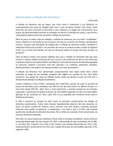 Quanto pesa a inflação de alimentos?