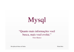 MySQL - Site de Elisio e Elaine Brito