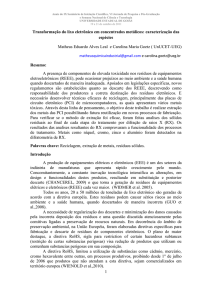 1 Transformação do lixo eletrônico em concentrados