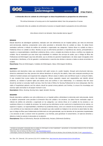 A dimens&atilde;o &eacute;tica do cuidado de enfermagem ao idoso