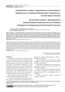 Controle Social no Brasil – Estadocêntrico ou Sociocêntrico