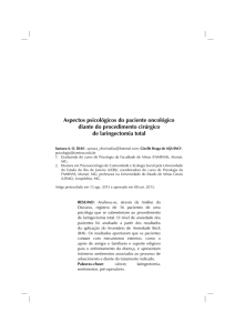 Aspectos psicológicos do paciente oncológico diante do