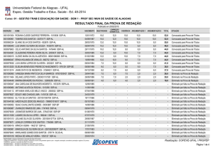 Resultado Final Da Prova De Redação - Copeve