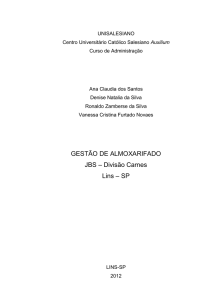 GESTÃO DE ALMOXARIFADO JBS – Divisão