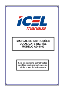 MANUAL DE INSTRUÇÕES DO ALICATE DIGITAL MODELO AD-8100
