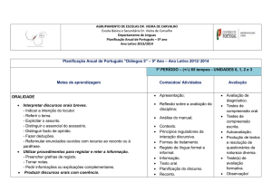 Planificação Anual de Português “Diálogos 5” – 5º Ano – Ano Letivo