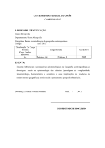 TEORIA E METOD. DA GEOGRAFIA