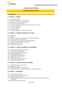 Tópicos_Disciplinas_Exame de Acesso_DCSA