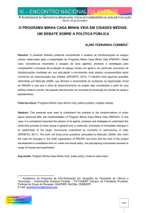 O PROGRAMA MINHA CASA MINHA VIDA EM CIDADES MÉDIAS