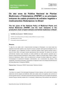 Os dez anos da Política Nacional de Plantas Medicinais e