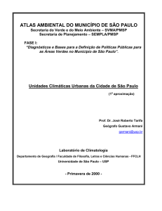 Unidades Climáticas Urbanas da Cidade de São Paulo